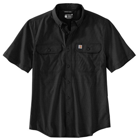 CARHARTT Force Relaxed Fit Lightweight Short-Sleeve Shirt, Black, Large, TLL 105292-N04LTLL